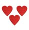 Set of 3, Mini Red Heart, Valentine, Embroidered, Iron on Patch